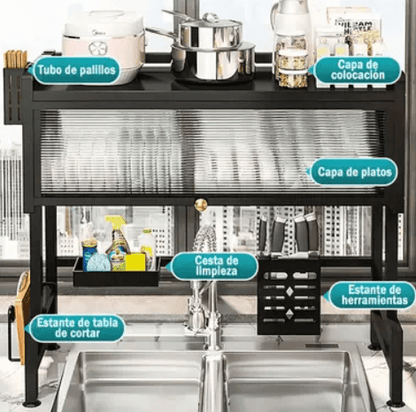 AquaRack Elite™ – Organizador de Cocina con Tapa - Versa